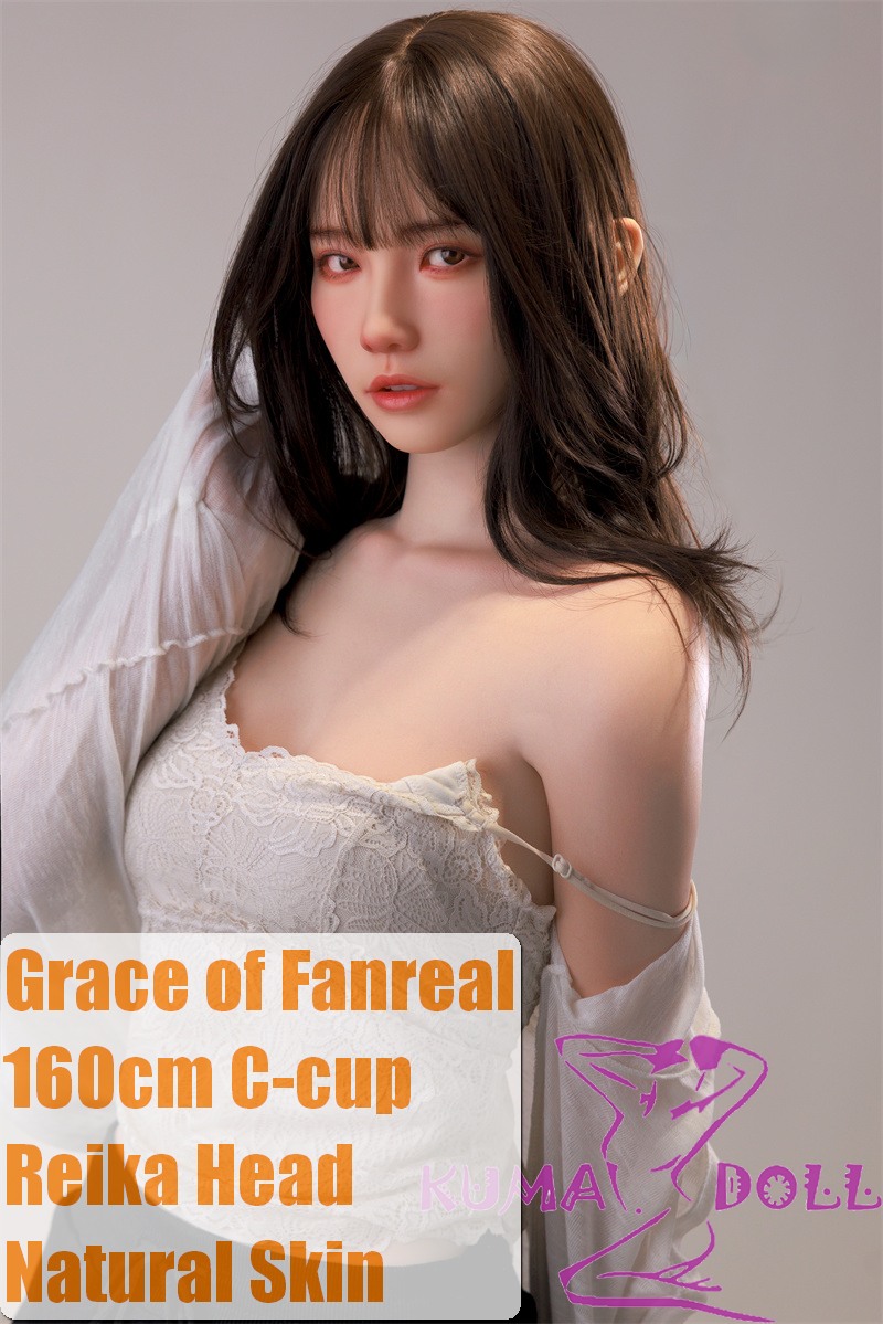 GRACE OF FANREAL Full Silicone Sex Doll 160cm C-cup Reika Head Realistic Makeup in White Lace Camisole