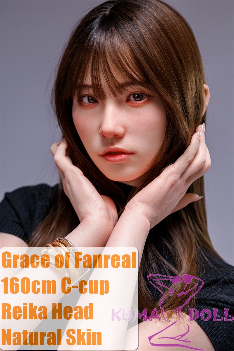 GRACE OF FANREAL Full Silicone Sex Doll 160cm C-cup Reika Head Realistic Makeup in Black Knitted Turtleneck