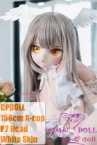 CPDOLL 156cm A-cup P2 Head Makeup ① Full Silicone Doll Anime Sex Doll White Angel Headpiece