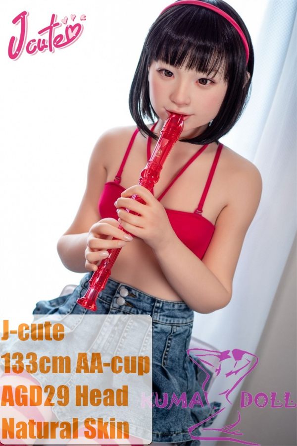 J-cute Doll 133cm AA-cup AGD29 Head Sex Doll Full Silicone Material Flute Pose
