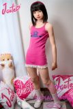 J-cute doll 137cm A-cup AGD26 Head Sex Doll Full Silicone Material in Magenta Dress