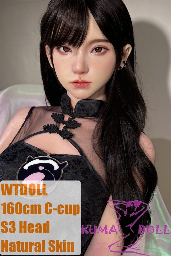 WTDOLL 160cm C-cup S3 Head Full Silicone Love Doll Realistic Skin Texture in Black Qipao