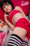 J-cute Doll 124cm AA-cup AGB38 Head Sex Doll Full Silicone Material in Red Outfit