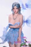 CPDOLL 155cm C-cup C8 Head Full Silicone Doll Real Skin Texture Handmade Eyeballs in Blue Fairy Costume