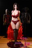UNEEDOLL 163cm I-cup Celine (晚香) Head Full Silicone Doll Real Skin Texture in Red Shirt