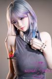 Feixue head doll wearing elegant gray dress
