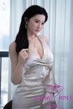 170cm Silicone Doll Seated in Silver Dress
