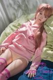 MLW doll Loli Sex Doll 145cm/4ft8 A-cup Mia Head Full Silicone Doll in Pink Sweatshirt