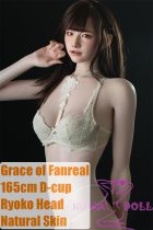 GRACE OF FANREAL Full Silicone Sex Doll 165cm D-cup Ryoko Head Realistic Makeup in Green Lace Lingerie