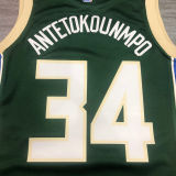 2021 Bucks Antetokounmpo #34 Green NBA Jerseys Hot Pressed