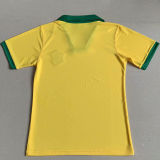 1957 Brazil Home Yellow Retro Soccer Jersey