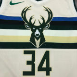 2021 Bucks Antetokounmpo #34 White NBA Jerseys Hot Pressed