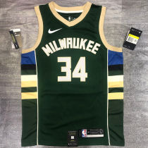 2021 Bucks Antetokounmpo #34 Green NBA Jerseys Hot Pressed