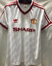 1986/88 M Utd Away White Retro Soccer Jersey
