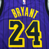 2018 LA Lakers BRYANT # 24 Purple Stripe Limited Edition NBA Jerseys Hot Pressed