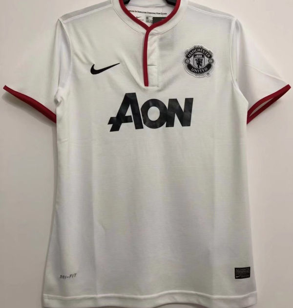 2013/14 M Utd Away White Retro Soccer Jersey