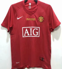 2007/08 M Utd home Red Retro Soccer Jersey UCL Version 欧冠版