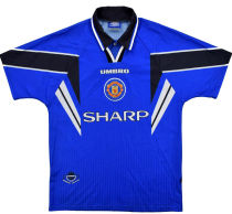 1996/98 M Utd Away Blue Retro Soccer Jersey