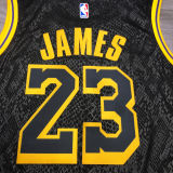 LA Lakers James #23 Black Snake NBA Jerseys Hot Pressed