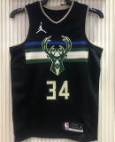 2021 Bucks Jordan Antetokounmpo #34 Black NBA Jerseys Hot Pressed
