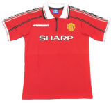 Beckham # 7 M Utd Home Retro Soccer Jersey 1998/99