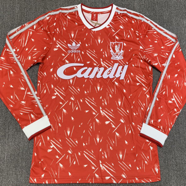 1989/91 LFC Home Red Long Sleeve Retro Soccer Jersey