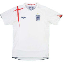 2006 England Home White Retro Soccer Jersey