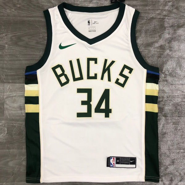 2021 Bucks Antetokounmpo #34 White NBA Jerseys Hot Pressed