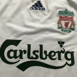 2006/07 LFC  Away White And Black Long Sleeve Retro Soccer Jersey