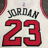 Bulls Jordan #23 White NBA Jerseys Hot Pressed