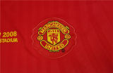 2007/08 M Utd Home Red Long Sleeve Retro Soccer Jersey UCL Version（胸前有绣欧冠决赛小字）