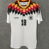 1994 Germany Home White Retro Soccer Jersey