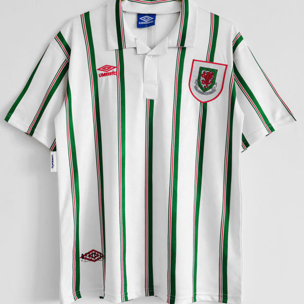 1993/95 Wales Away White Retro Soccer Jersey