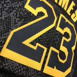 LA Lakers James #23 Black Snake NBA Jerseys Hot Pressed