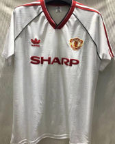 1988/90 M Utd Away White Retro Soccer Jersey