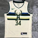 2021 Bucks Antetokounmpo #34 White NBA Jerseys Hot Pressed