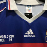 1998 France Home Long Sleeve Retro Soccer Jersey