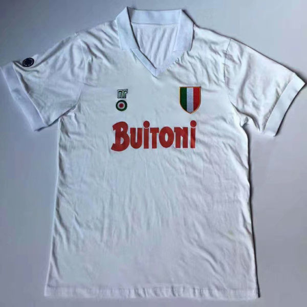 1987/88 Napoli Away White Retro Soccer Jersey