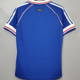 1998 France Home Blue Retro Soccer Jersey有右胸小字