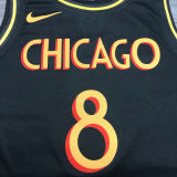 2021 Bulls LAVINE #8 City Edition Black NBA Jerseys Hot Pressed
