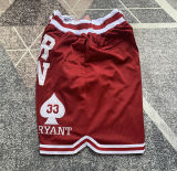 Lakers Kobe High school edition Jujube Red Four Bags NBA Pants