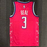Wizards  BEAL #3 City Edition Dark pink NBA Jerseys