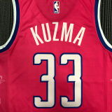 Wizards  KUZMA #33 City Edition Dark pink NBA Jerseys