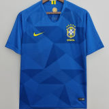 2018 Brazil Away Blue Fans Soccer Jersey