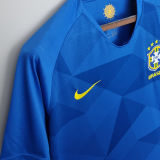 2018 Brazil Away Blue Fans Soccer Jersey