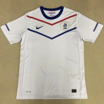 2010 Netherlands Away White Retro Jersey