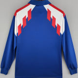 1988/90 France Home Long Sleeve Retro Soccer Jersey