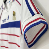 1998 France Away White Retro Soccer Jersey 有胸前小字