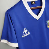 1986 Argentina Away Blue Retro Soccer Jersey
