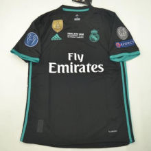 2017/18 RM Away Black Retro Soccer Jersey  (Have All Patch 全臂章有胸前字)
